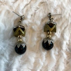 Black & Gold Vintage Earrings